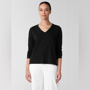 Eileen Fisher‎ V-Neck Long Sleeve Top Organic cotton